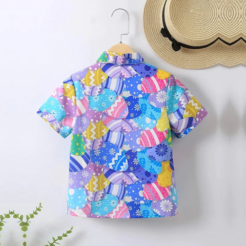 Beast4you Fruit's & 3D Multicolor print Graphic Print Designer Button Front Shirt For Boy.