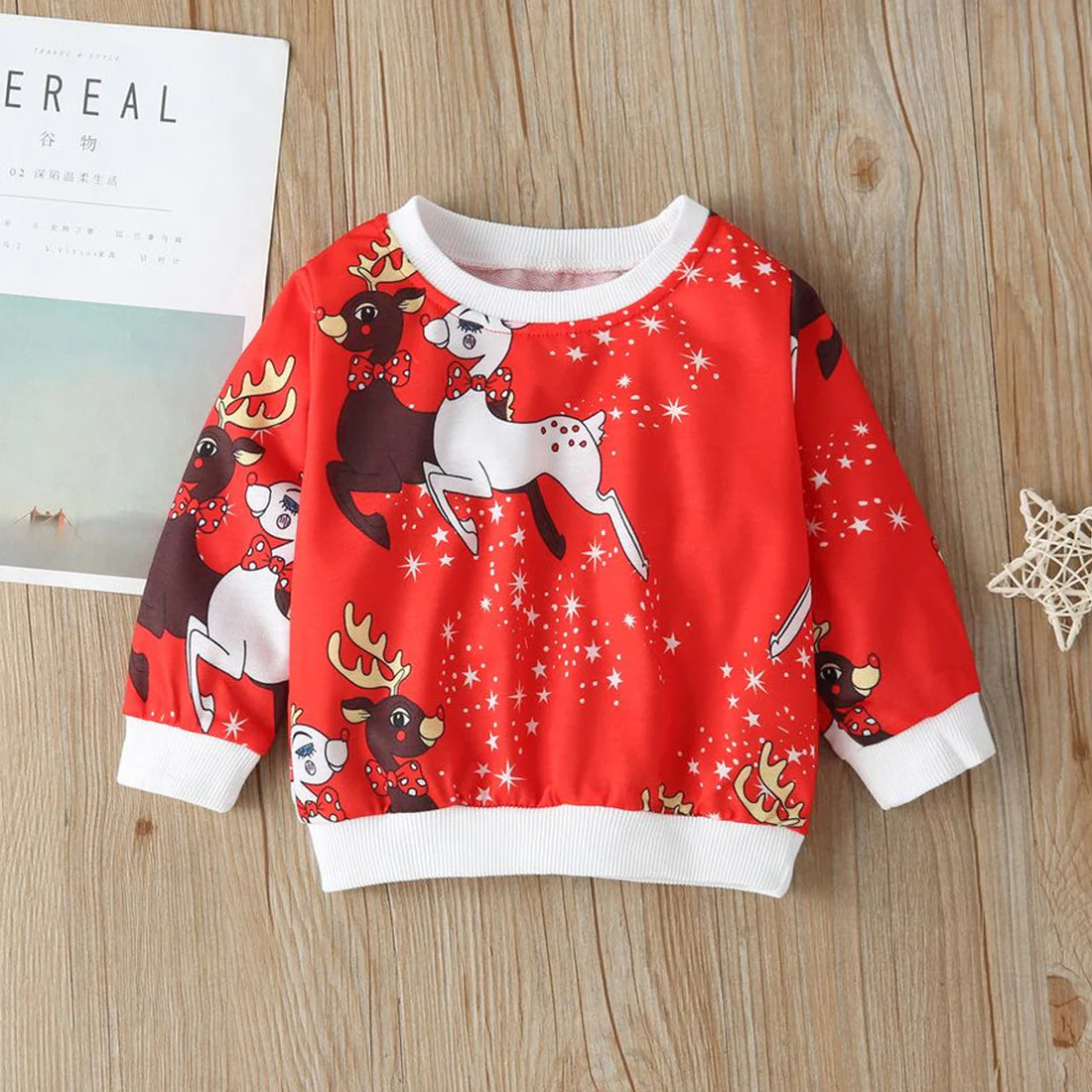 Beast4you Boy's Reindeer Print Full Sleeve T-Shirt For Boy's & Girl's..