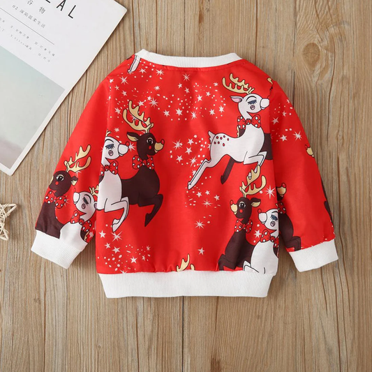 Beast4you Boy's Reindeer Print Full Sleeve T-Shirt For Boy's & Girl's..