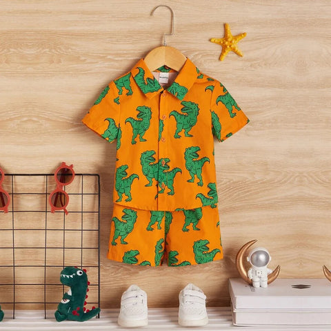 Beast4you  Baby Set Floral & Dinosaur (Combo Pack Of 2) Shirt & Shorts Without tee Two Piece Set For Boy & Girls.