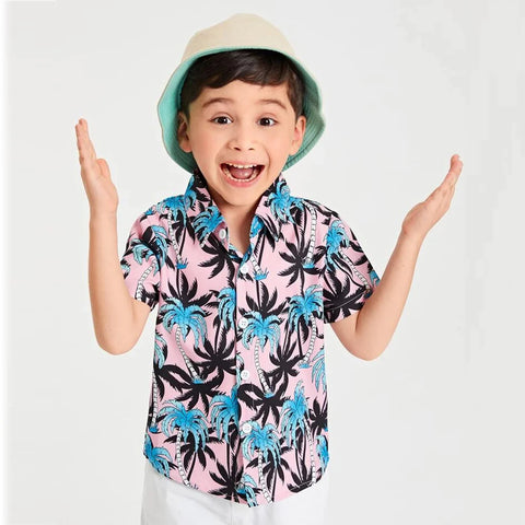 Beast4you Tree Cocount and Florals Designer Button Front (Combo Pack Of 3) Shirt For Boy.