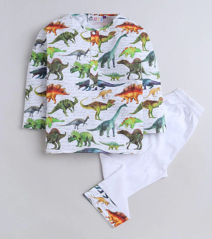 Beast4you Giant Dino Printed Pyjama Kurta Set