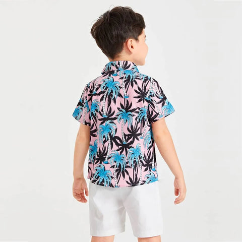 Beast4you Tree Cocount and Florals Designer Button Front (Combo Pack Of 3) Shirt For Boy.