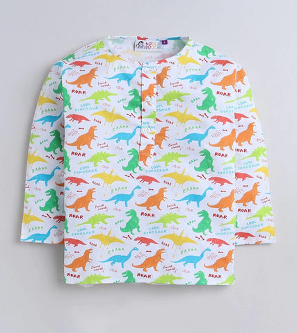 Beast4you Roar Dino Printed Pyjama Kurta Set