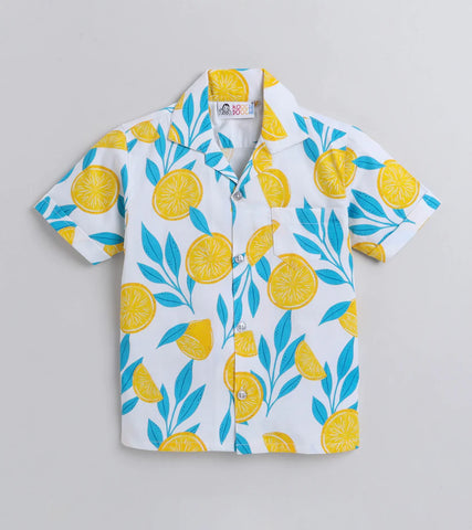 Beast4you Sweet Lime Digital printed Shirt with Blue solid Shorts