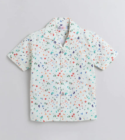 Beast4you Tiny Dots Digital printed Shirt with White solid Shorts