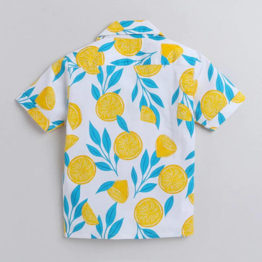 Beast4you Sweet Lime Digital printed Shirt with Blue solid Shorts