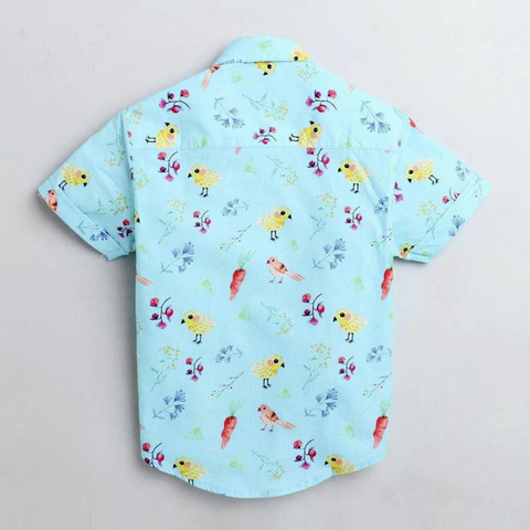 Beast4you Bird Printed Half Sleeve Shirt