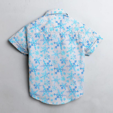 Beast4you SnowFlakes Printed Half Sleeve Shirt