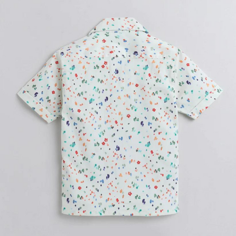 Beast4you Tiny Dots Digital printed Shirt with White solid Shorts