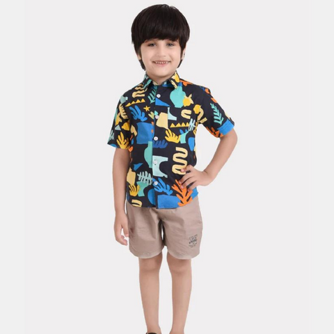 Beast4you Abstract Motifs Printed Boys Shirt