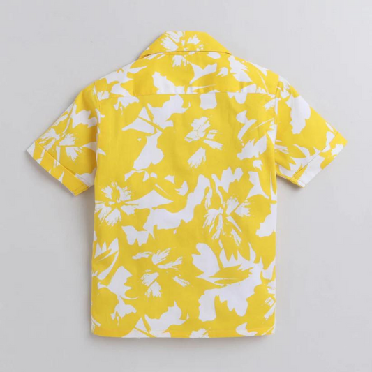 Beast4you Sunshine Magic Digital printed Shirt with White solid Shorts