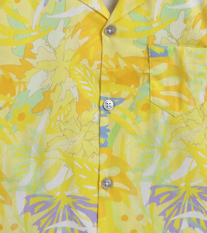 Beast4you Yellow Leaf Digital printed Shirt with White solid Shorts